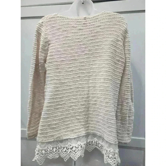 Vanity Womens Ivory Lace Bottom Sweater Size XL - Picture 4 of 7